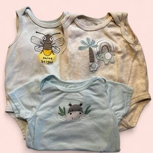Adorable Baby Onesies Set with Animal Prints